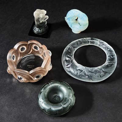 Lot 776 - Five Lalique Molded Glass Articles