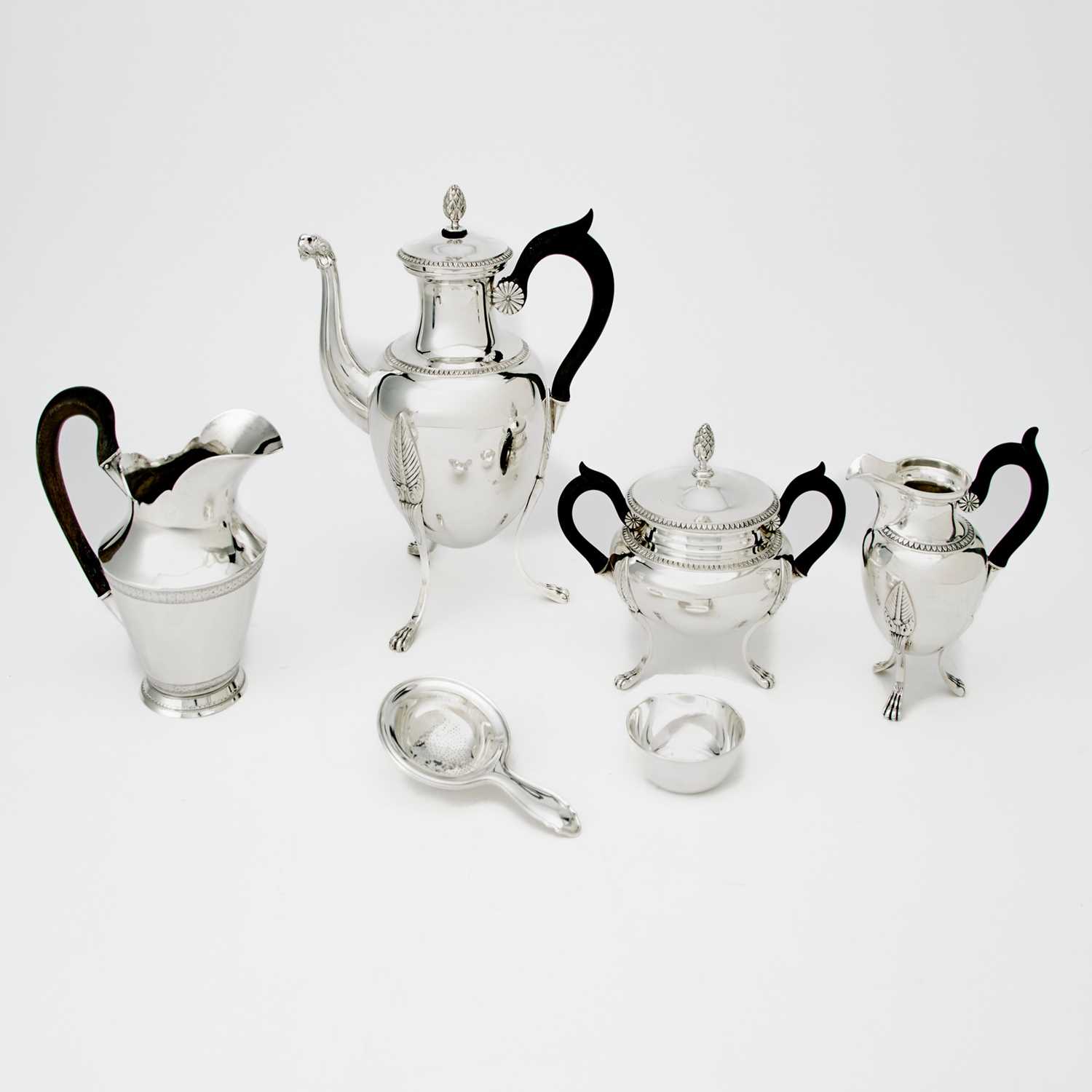 Lot 162 - Continental Empire Style Silver Coffee Service