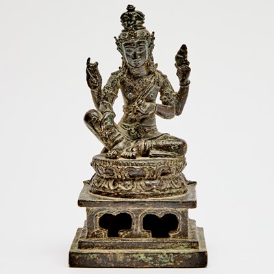 Lot 351 - A Javanese Bronze Figure of Avalokiteshvara