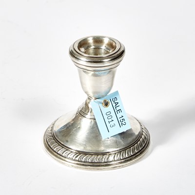 Lot 13 - Silver Candle Stick Holder, Empire, weighted,     damaged
