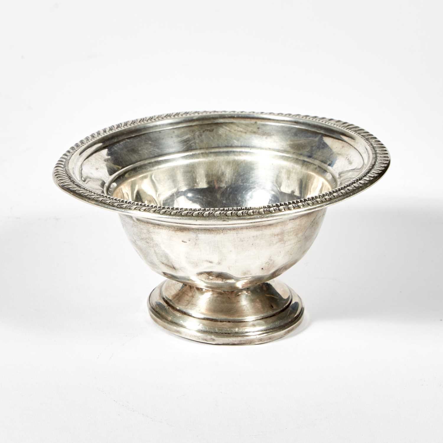 Lot 16 - Silver Bowl, Amston, weighted, damaged