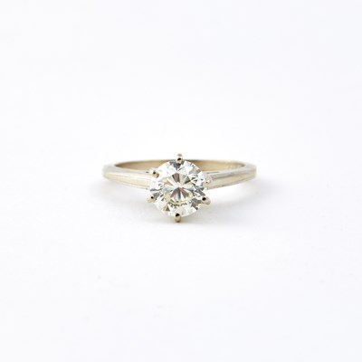 Lot 61 - Diamond Solitaire Ring about 1.15 cts., 14K 1 dwt.