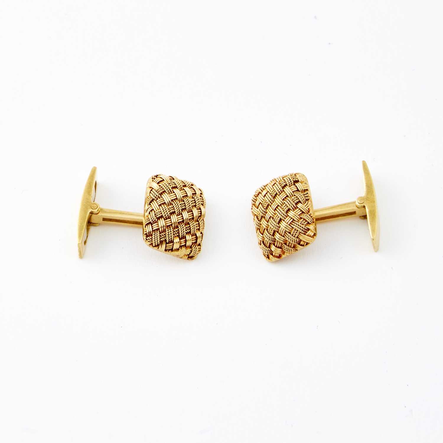 Lot 62 - Two Gold Cuff Links, 18K 6 dwt.