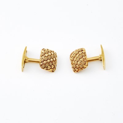 Lot 62 - Two Gold Cuff Links, 18K 6 dwt.