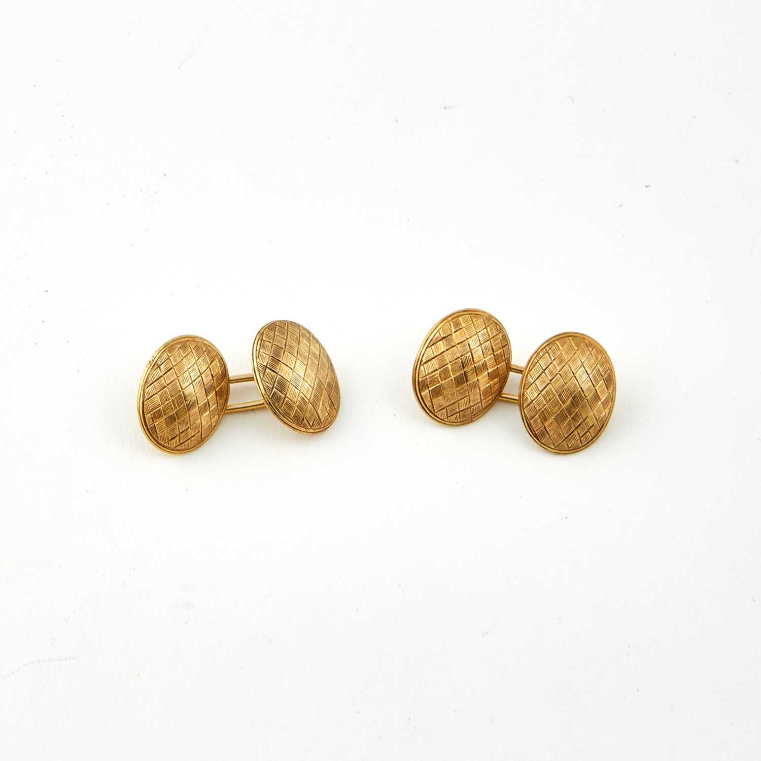 Lot 87 - Two Gold Cuff Links, 14K 3 dwt.