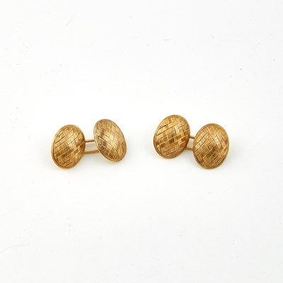 Lot 87 - Two Gold Cuff Links, 14K 3 dwt.