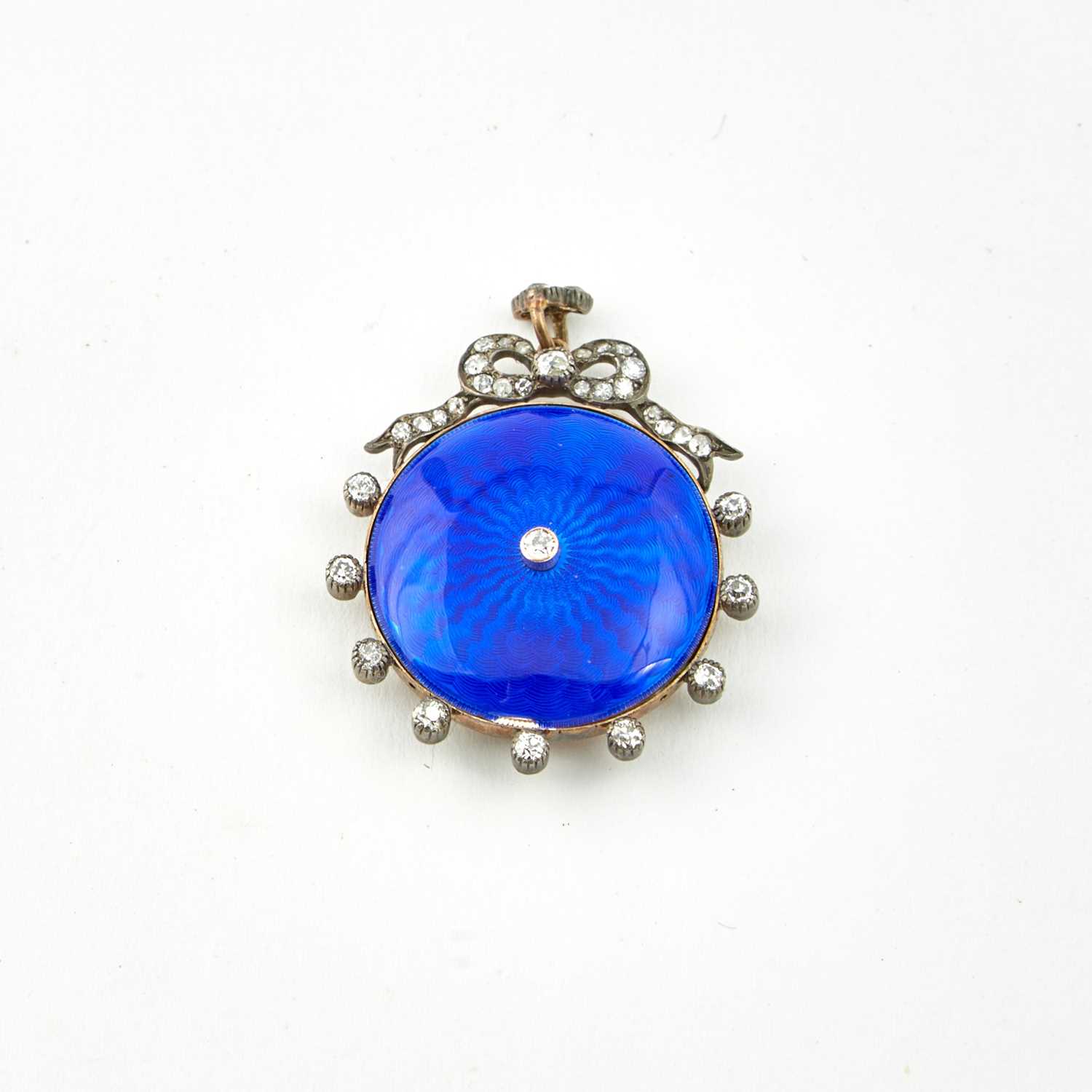 Lot 88 - Diamond, Stone and Glass Pendant, 36 diamonds about 0.50 ct., 10K 6 dwt. all