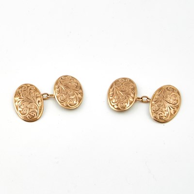 Lot 89 - Two Gold Cuff Links, 9K 2 dwt.