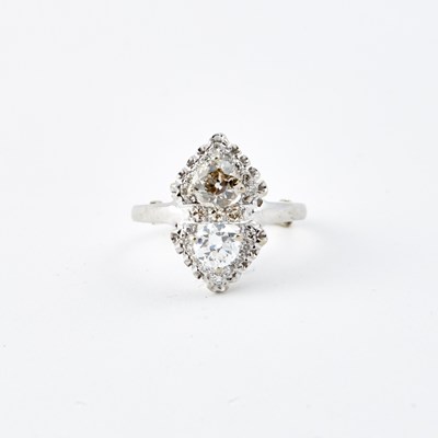 Lot 100 - Diamond Ring, 2 diamonds about 1.20 cts., 14K 2 dwt.