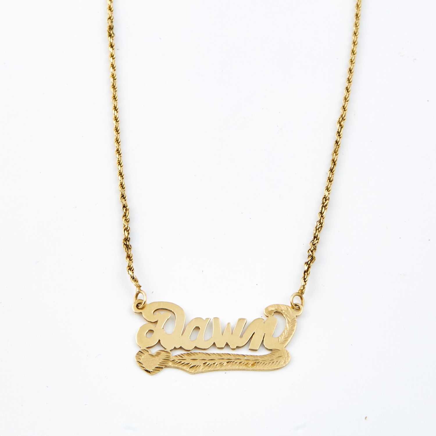 Lot 104 - Gold Name Plate, 14K 8 dwt.