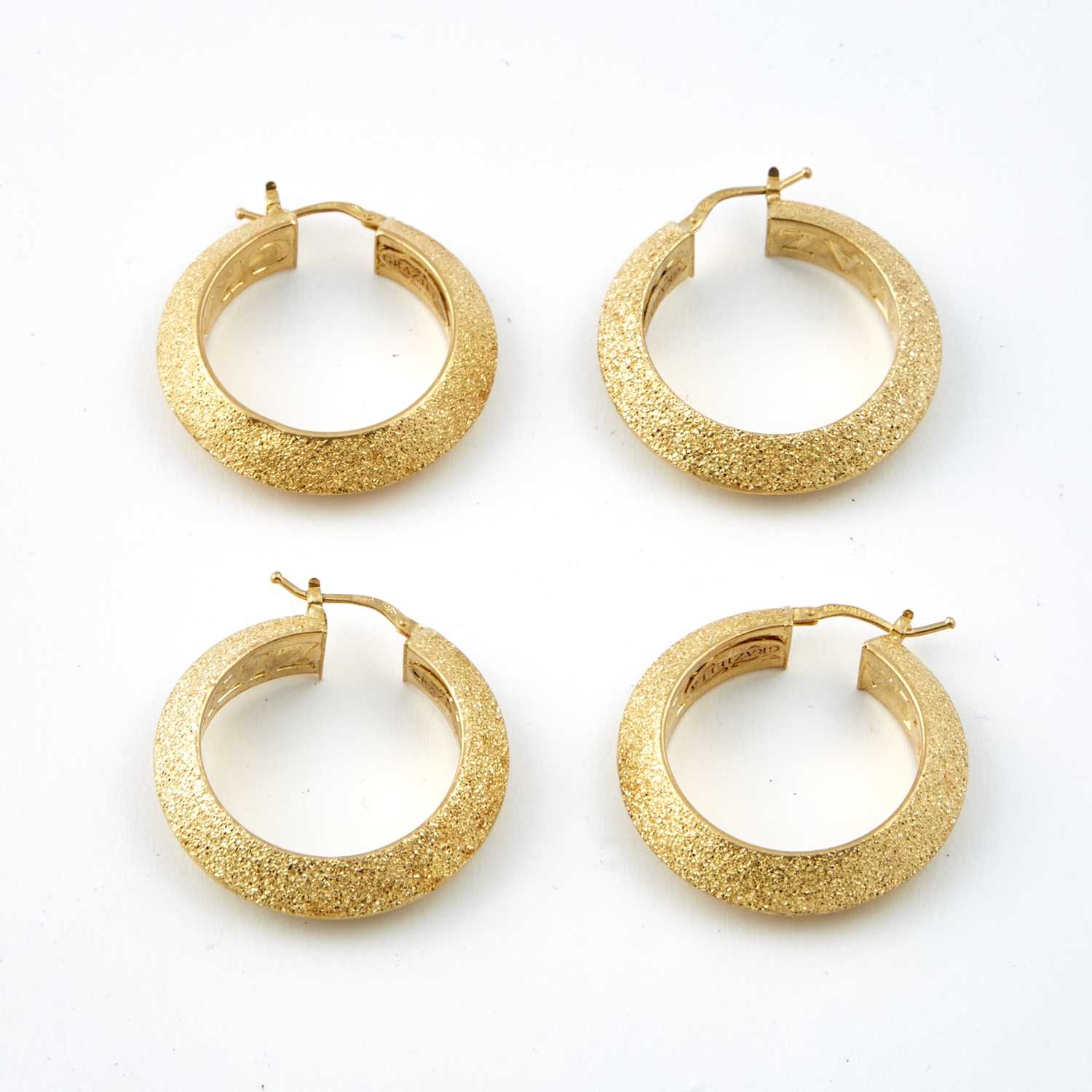 Lot 111 - Four Gold Earrings, 18K 8 dwt., damaged