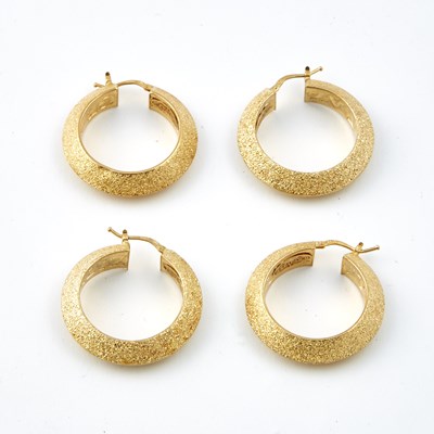 Lot 111 - Four Gold Earrings, 18K 8 dwt., damaged