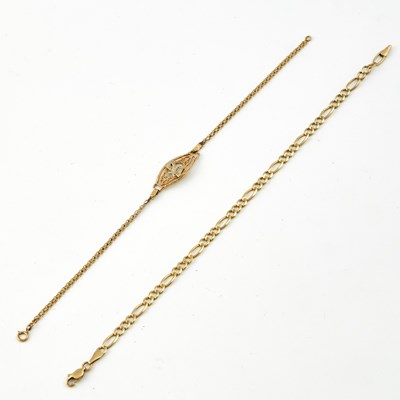 Lot 120 - Two Gold Flexible Bracelets, 14K 5 dwt., damaged