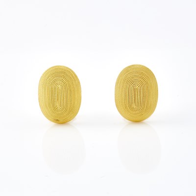 Lot 151 - Two Gold Earrings, 18K 8 dwt.
