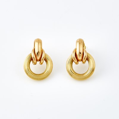 Lot 153 - Two Gold Earrings, 18K 6 dwt.