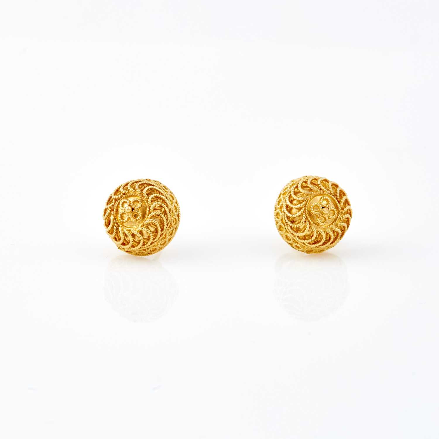 Lot 155 - Two Gold Earrings, 22K 4 dwt.