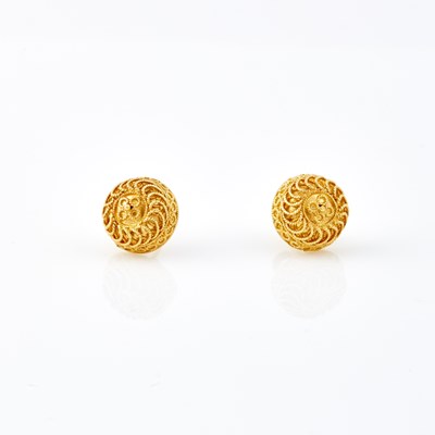 Lot 155 - Two Gold Earrings, 22K 4 dwt.
