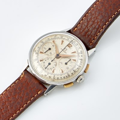 Lot 157 - Mans Metal Wrist Watch, Omega, Mechanical, Chronograph, 35mm