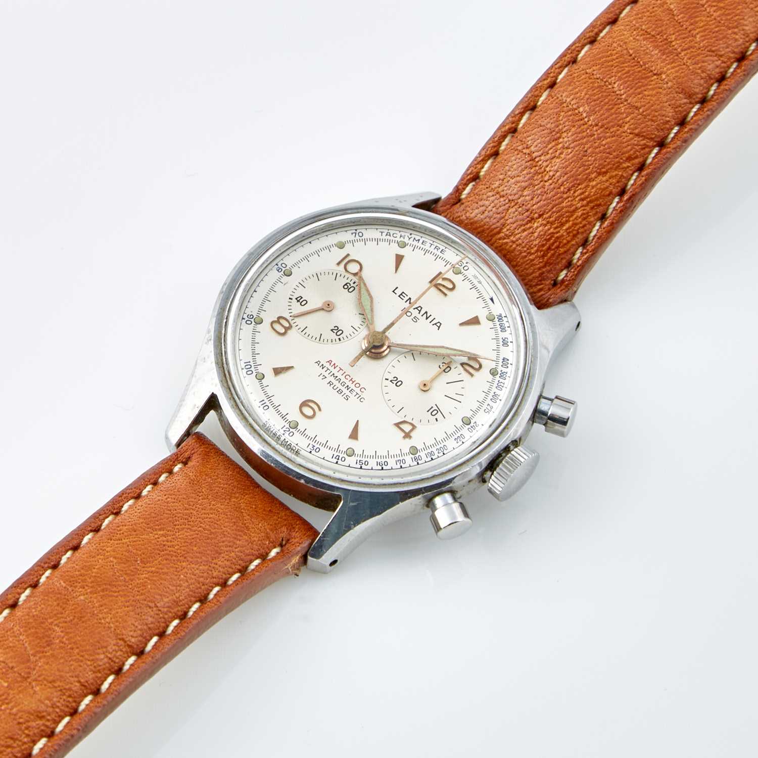 Lot 158 - Mans Metal Wrist Watch, 17 Jewels, Lemania 105, Chronograph, 35mm