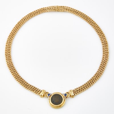 Lot 160 - Gold, Metal and Stone Necklace, 14K 36 dwt. all