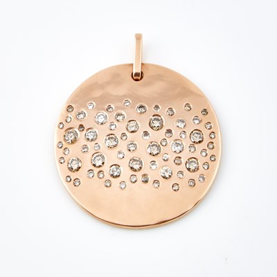 Lot 174 - Diamond Pendant, 67 diamonds about 3.50 cts., 14K 19 dwt.