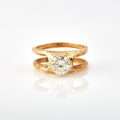 Lot 183 - Diamond Solitaire Ring about 2.20 cts. 14K 6 dwt., stone chipped
