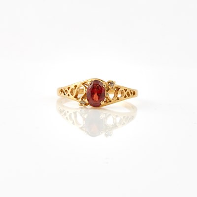 Lot 188 - Diamond and Stone Ring, 14K 1 dwt. all, damaged