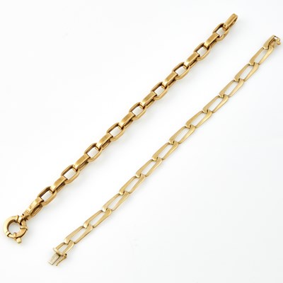 Lot 210 - Two Gold Flexible Bracelets, 14K 13 dwt.