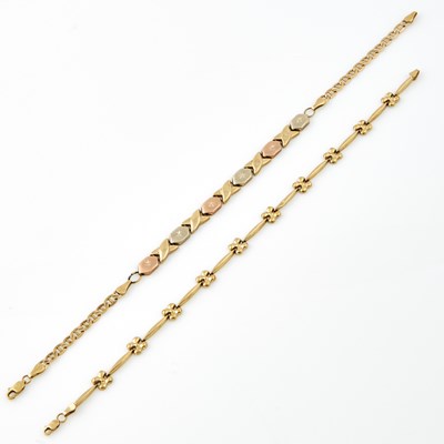 Lot 215 - Two Gold Anklets, 14K 9 dwt.