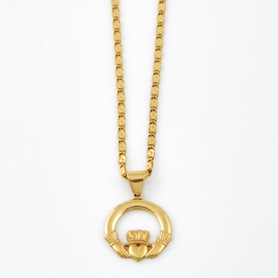 Lot 217 - Gold Pendant and Neck Chain, 14K 10 dwt.