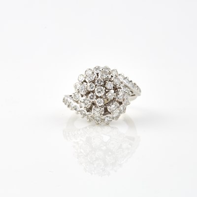 Lot 253 - Diamond Ring, 41 diamonds about 2.00 cts., 14K 5 dwt.
