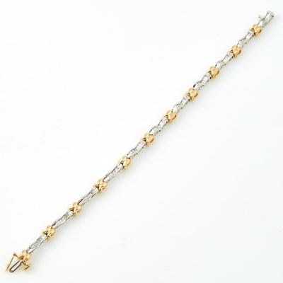 Lot 303 - Diamond Flexible Bracelet, 88 diamonds about 1.25 cts., 14K 8 dwt.
