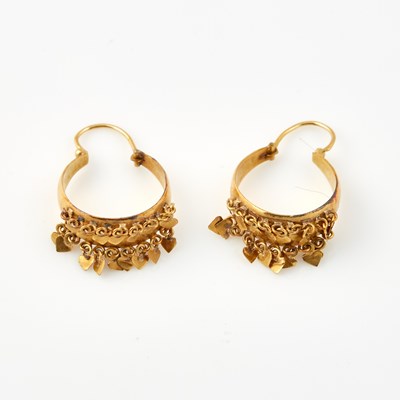 Lot 315 - Two Gold Earrings, 18K 4 dwt.