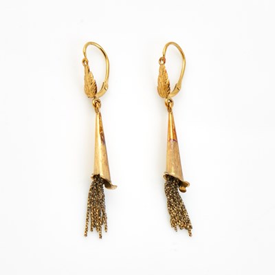 Lot 317 - Two Gold Earrings, 18K 2 dwt.
