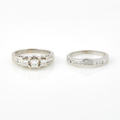 Lot 323 - Two Diamond Rings, 26 diamonds about 1.25 cts., 14K 4 dwt.