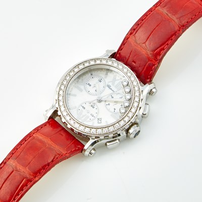 Lot 329 - Ladys Diamond Wrist Watch, 45 diamonds about 2.75 cts., Chopard Happy Sport, Quartz, Metal