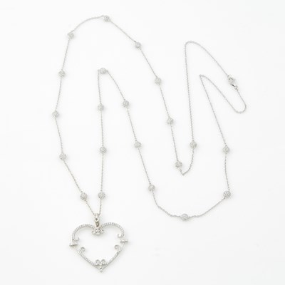 Lot 374 - Diamond Pendant, 760 diamonds about 4.25 cts. and Gold Neck Chain, 18K 14 dwt., stone missing