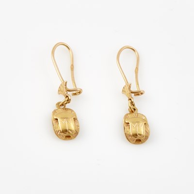 Lot 394 - Two Gold Earrings, 18K 2 dwt.