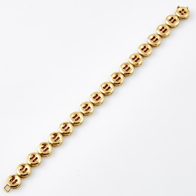 Lot 401 - Gold and Stone Flexible Bracelet, 18K 29 dwt. all