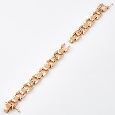 Lot 423 - Diamond Flexible Bracelet, 18K 20 dwt., damaged