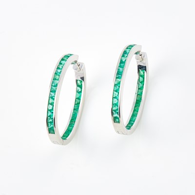 Lot 511 - Two Gold and Stone Earrings, 18K 17 dwt. all