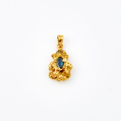 Lot 514 - Gold and Stone Pendant, 21K 4 dwt. all