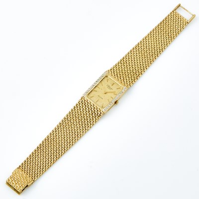 Lot 515 - Ladys Diamond Bracelet Watch, Bulova, Quartz, 14K 39 dwt. all