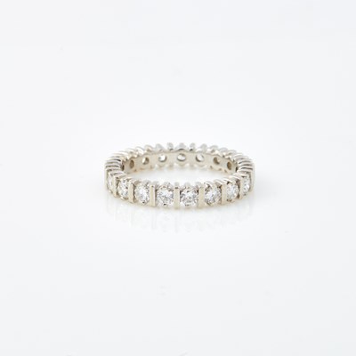 Lot 608 - Diamond Wedding Ring, 19 diamonds about 1.75 cts., 14K 2 dwt.