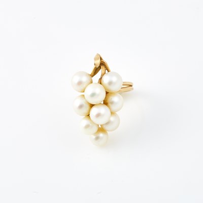 Lot 612 - Gold and Bead Ring, 14K 4 dwt. all, bead missing