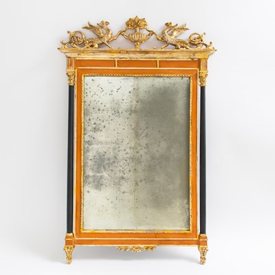 Lot 177 - Italian Neoclassical Style Parcel-Gilt and Red-Painted Mirror