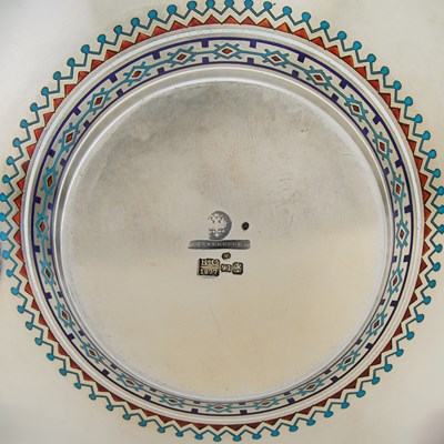 Lot 208 - Russian Silver and Champlevé Enamel Tea and Coffee Service