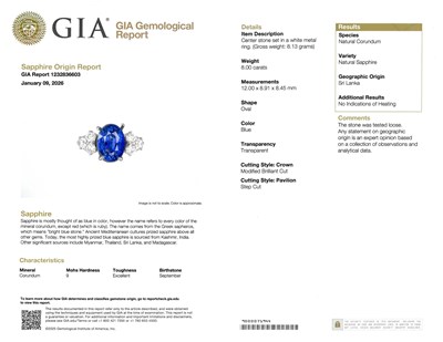 Lot 1166 - White Gold, Sapphire and Diamond Ring