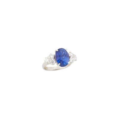 Lot 1166 - White Gold, Sapphire and Diamond Ring