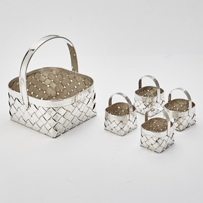 Lot 333 - Five Cartier Sterling Silver Baskets
